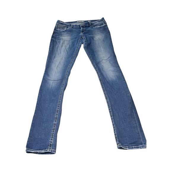 BKE Buckle Womens Payton Jeans 29L Mid-Rise Straight Leg Blue Denim - Picture 1 of 6